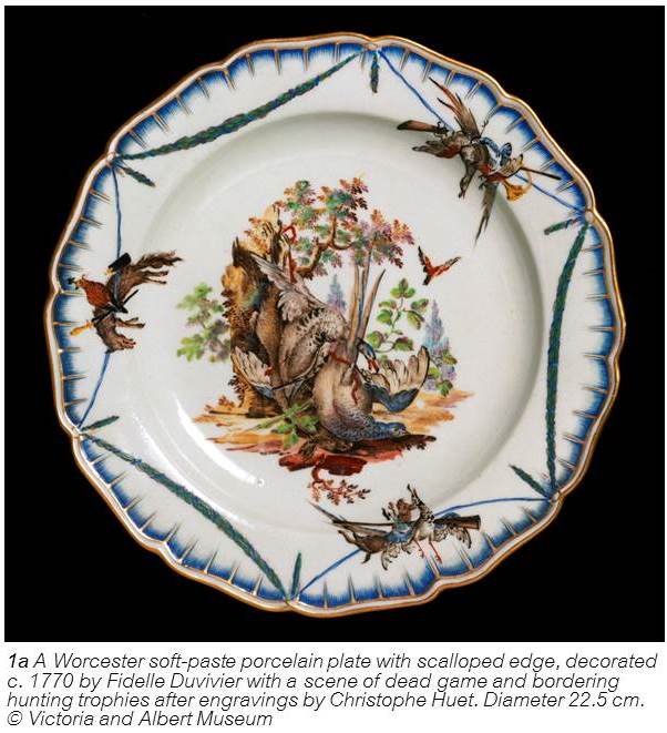 The Worcester “Dead Game” Grubbe plate and its engraved source